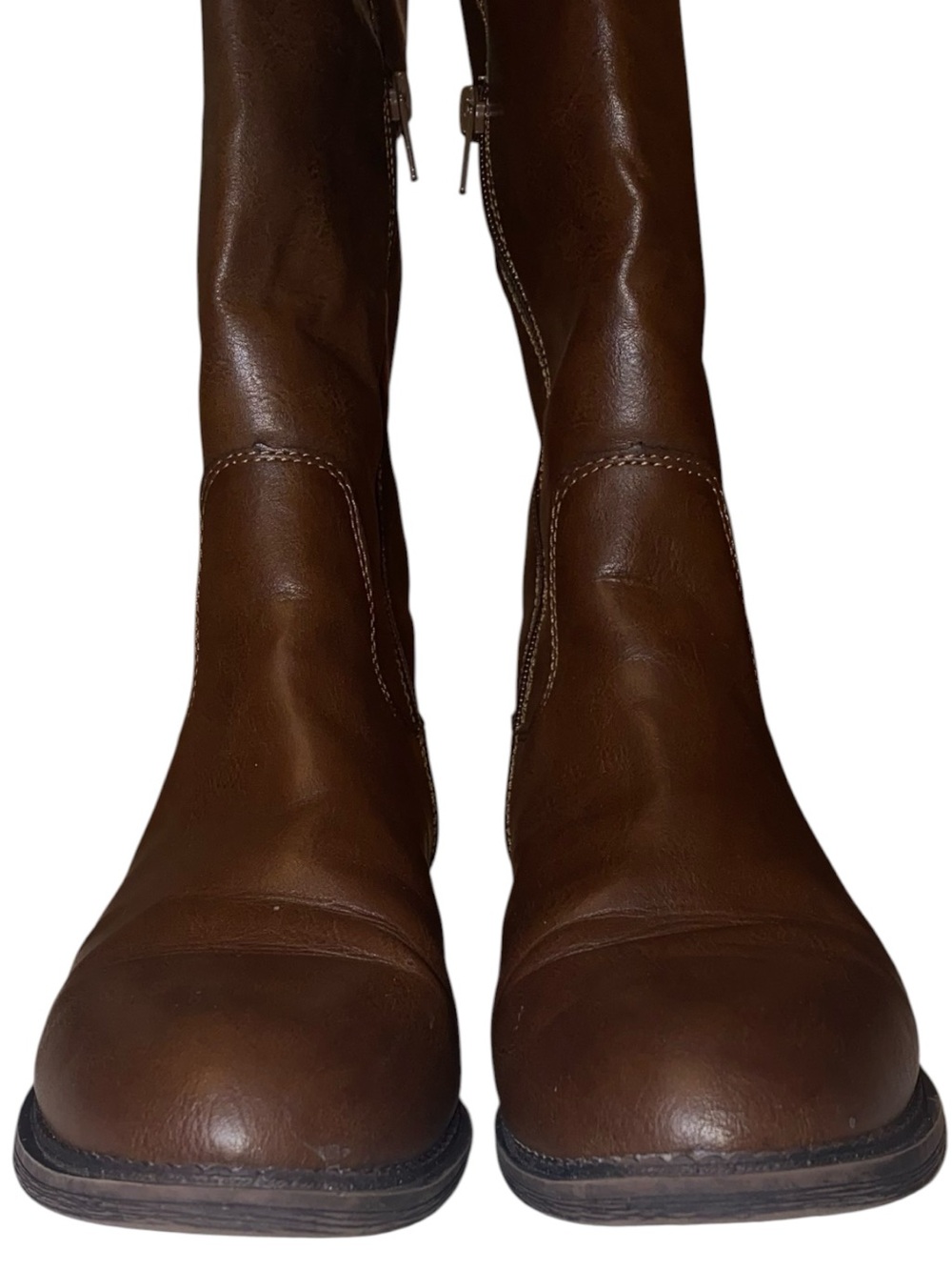 FRYE and CO Giovanna Knee-High Tall Boots Equestrian Style Med Brown SZ 7-1/2 - Picture 5 of 8